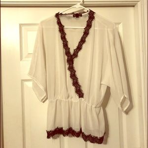 Willi Smith white and black blouse.